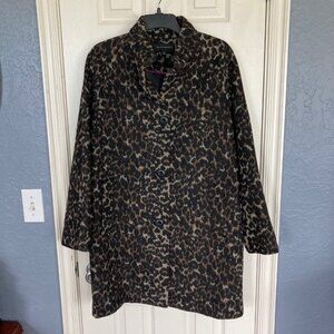 EUC Investments Leopard Print Wool Blend Coat